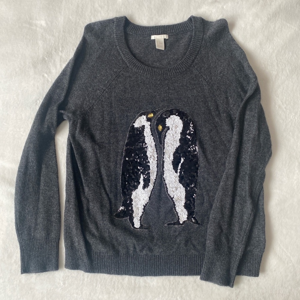 H&M Sequin Penguin Sweater